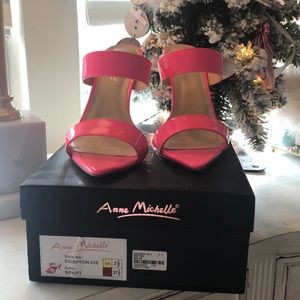 Neon pink heels